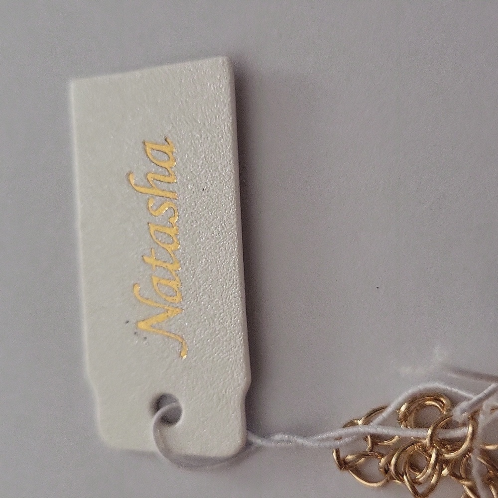 Natasha Amber and Gold tone beaded necklace - Picture 6 of 6